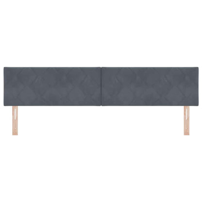 Testiera LED Grigio scuro 200 cm Velluto