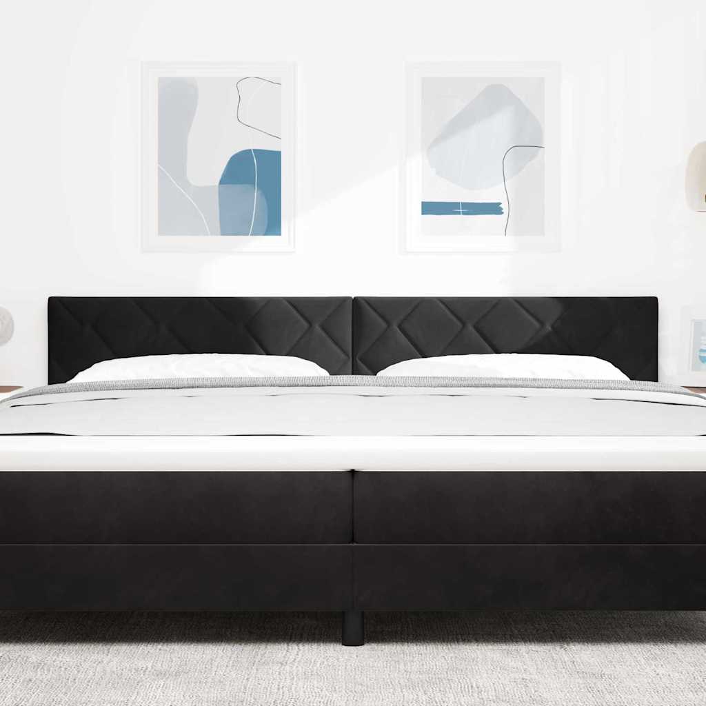 Testiera LED Nero 200 cm Velluto