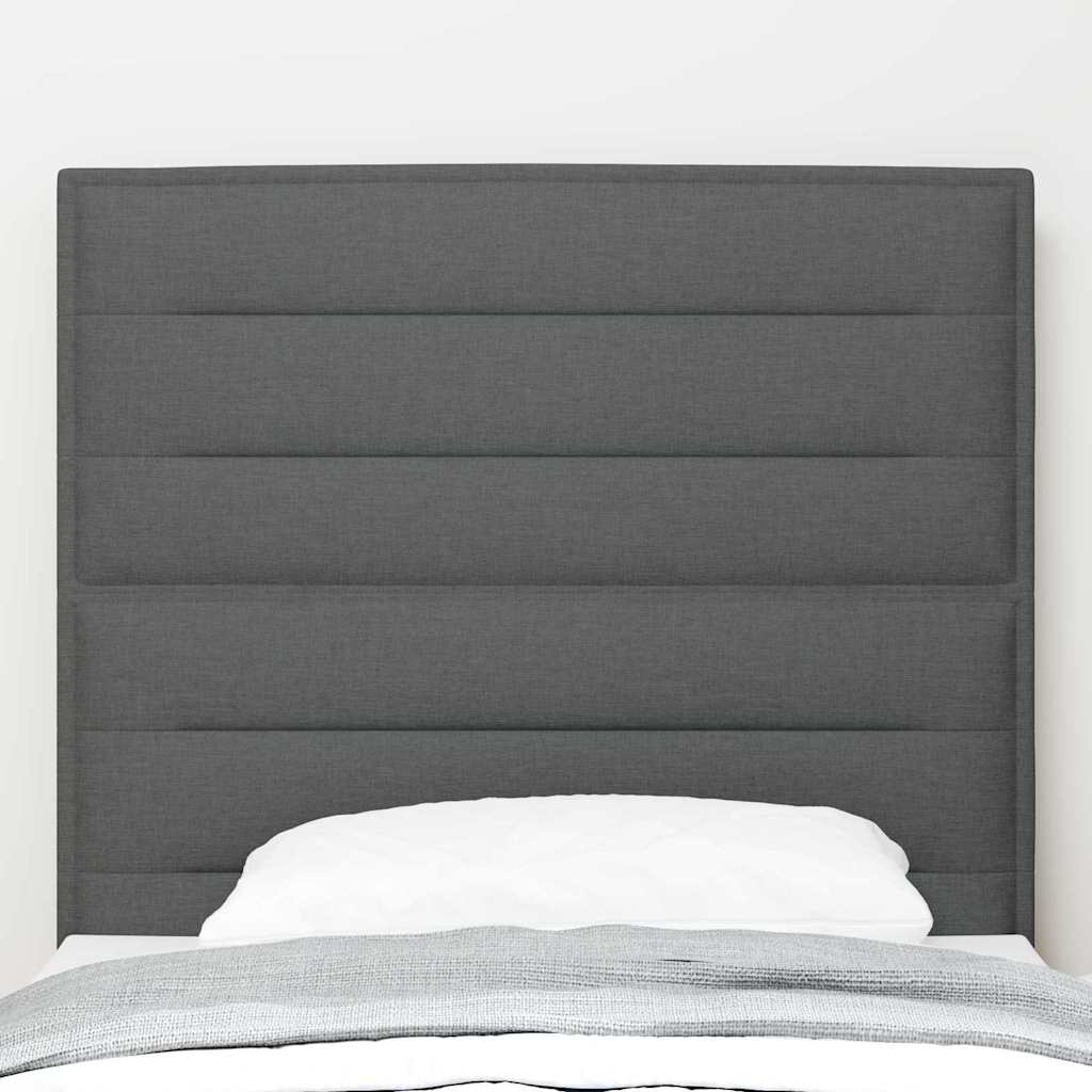 Testiera LED con strisce LED Grigio scuro 90 cm Tessuto