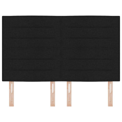 Testiera LED con strisce LED con testiera Nero 144 cm Tessuto