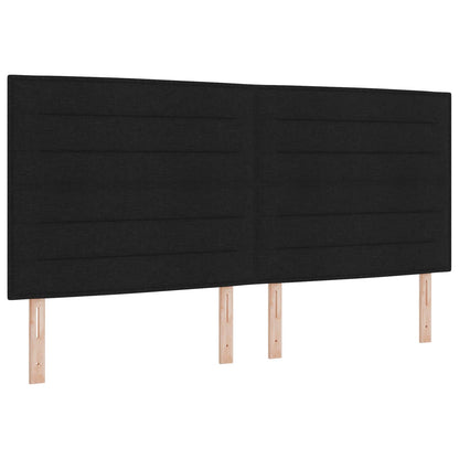 Testiera LED con strisce LED con testiera Nero 200 cm Tessuto