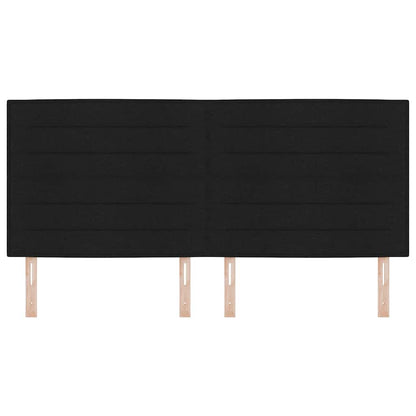 Testiera LED con strisce LED con testiera Nero 200 cm Tessuto