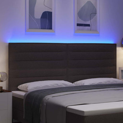 Testiera LED con testiera Marrone Scuro 200 cm Poliestere