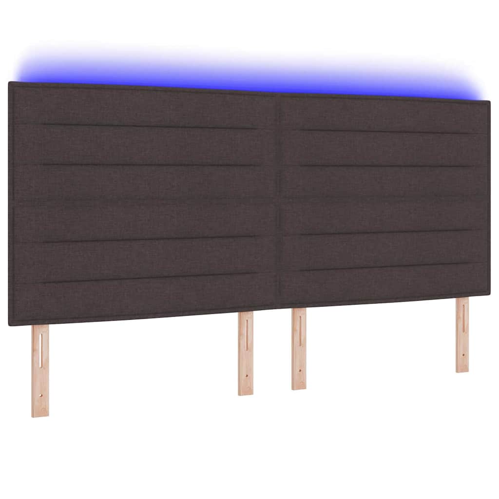 Testiera LED con testiera Marrone Scuro 200 cm Poliestere