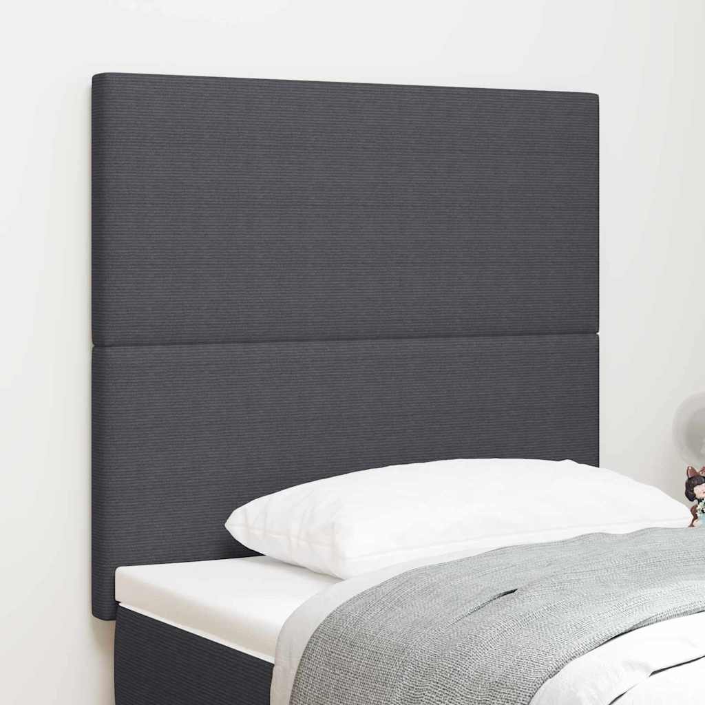 Testiera LED con testiera Grigio scuro 90 cm Tessuto in Cords