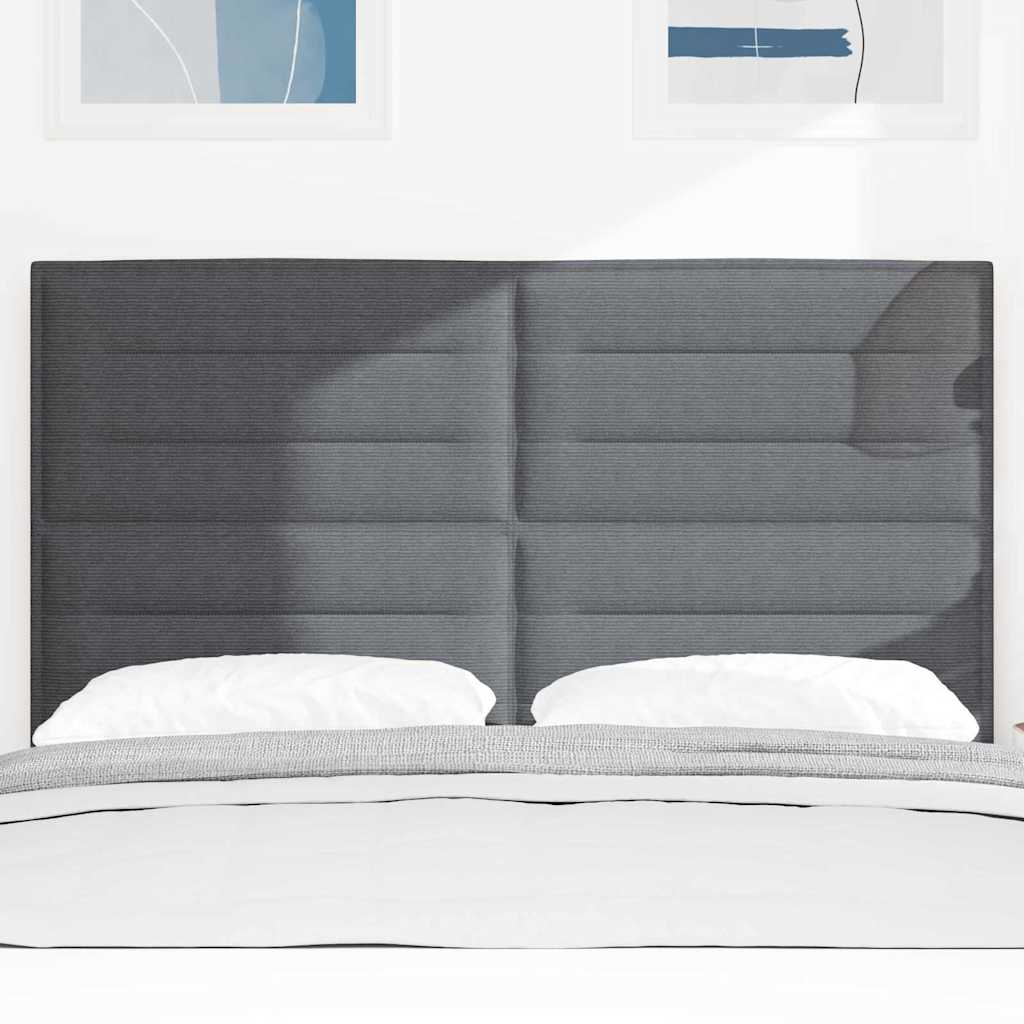Testiera LED con testiera Grigio scuro 144 cm Tessuto in Cords