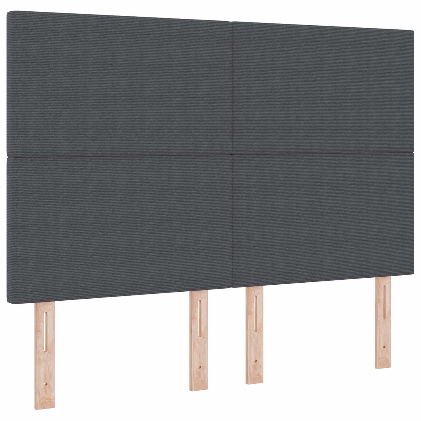Testiera LED con testiera Grigio scuro 144 cm Tessuto in Cords