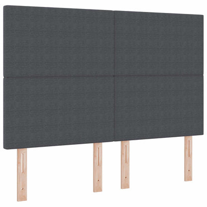 Testiera LED con testiera Grigio scuro 144 cm Tessuto in Cords