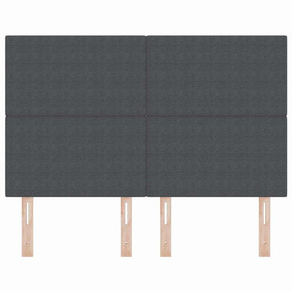 Testiera LED con testiera Grigio scuro 144 cm Tessuto in Cords