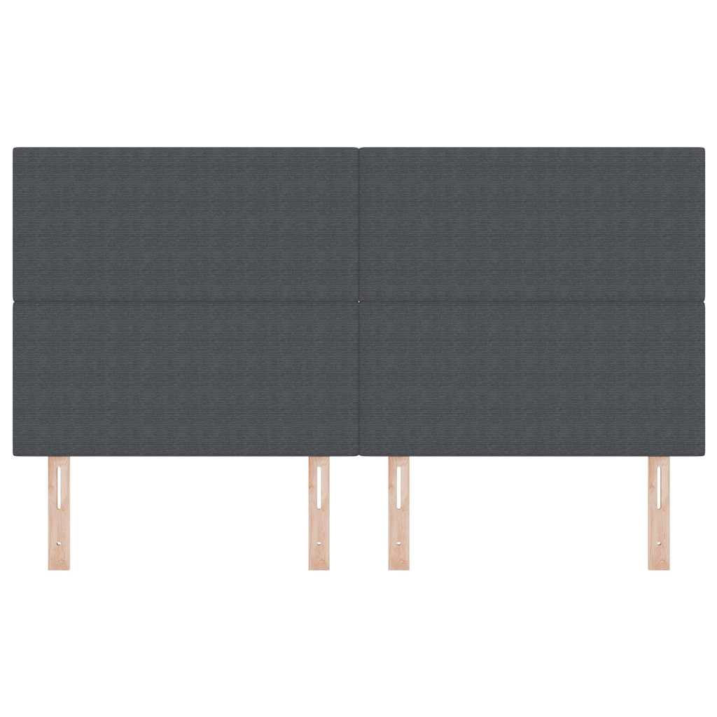 Testiera LED con testiera Grigio scuro 180 cm Tessuto in Cords