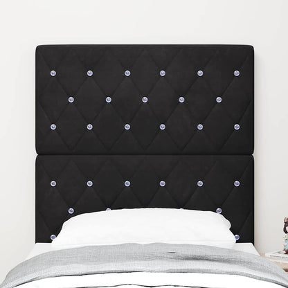 Testiera LED con strisce LED con testiera Nero 80 cm Velluto