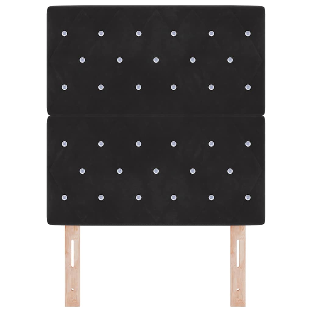 Testiera LED con strisce LED con testiera Nero 80 cm Velluto