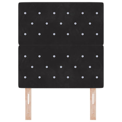 Testiera LED con strisce LED con testiera Nero 80 cm Velluto