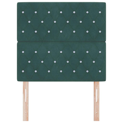 Testiera LED con testiera Verde Scuro 90 cm Poliestere