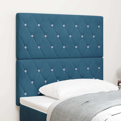 Testiera LED con testiera Blu Scuro 90 cm Poliestere