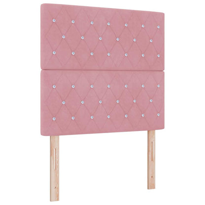 Testiera LED con strisce LED con testiera Rosa 90 cm Velluto