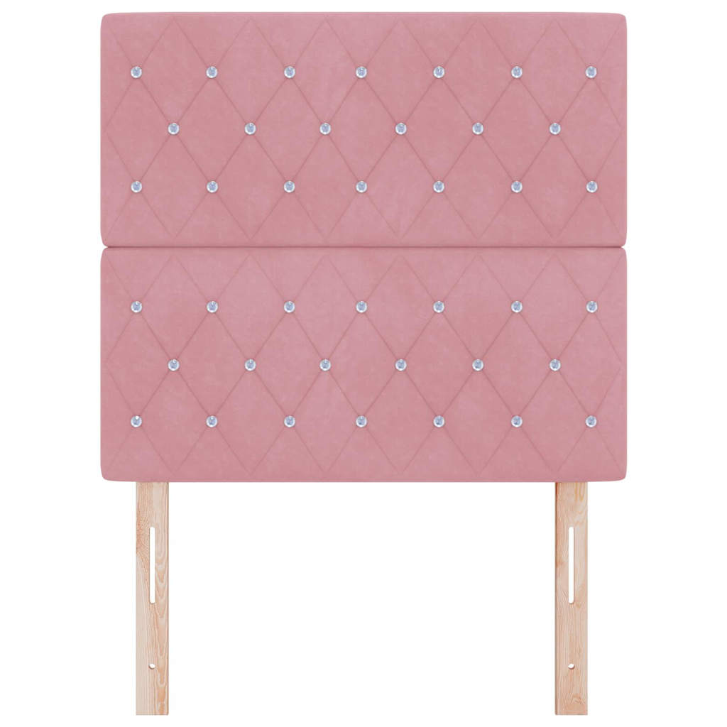 Testiera LED con strisce LED con testiera Rosa 90 cm Velluto