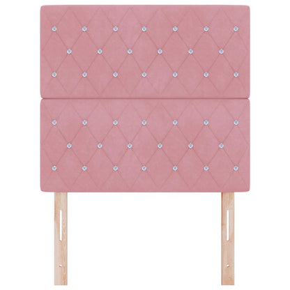 Testiera LED con strisce LED con testiera Rosa 90 cm Velluto