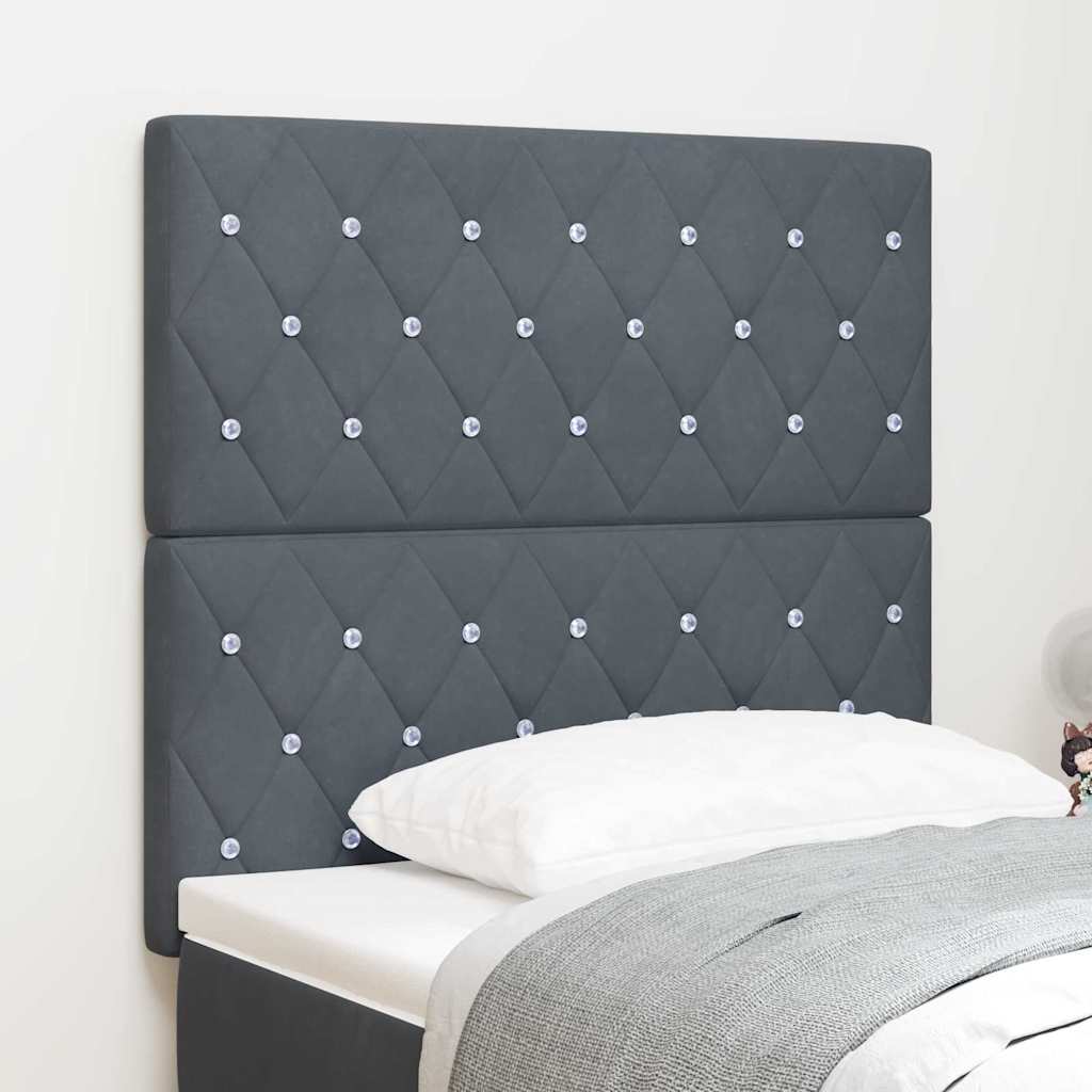 Testiera LED con testiera Grigio scuro 100 cm Poliestere