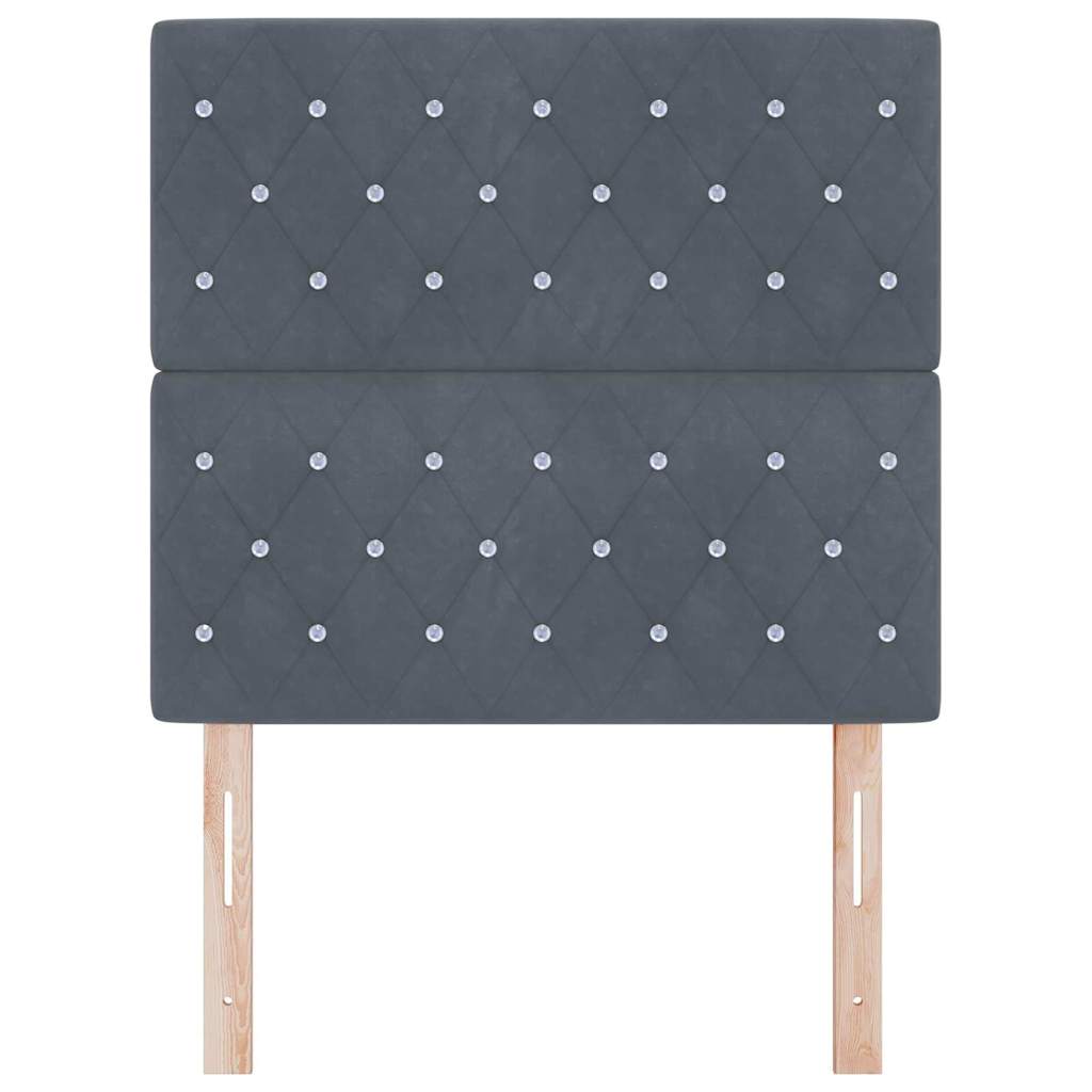 Testiera LED con testiera Grigio scuro 100 cm Poliestere
