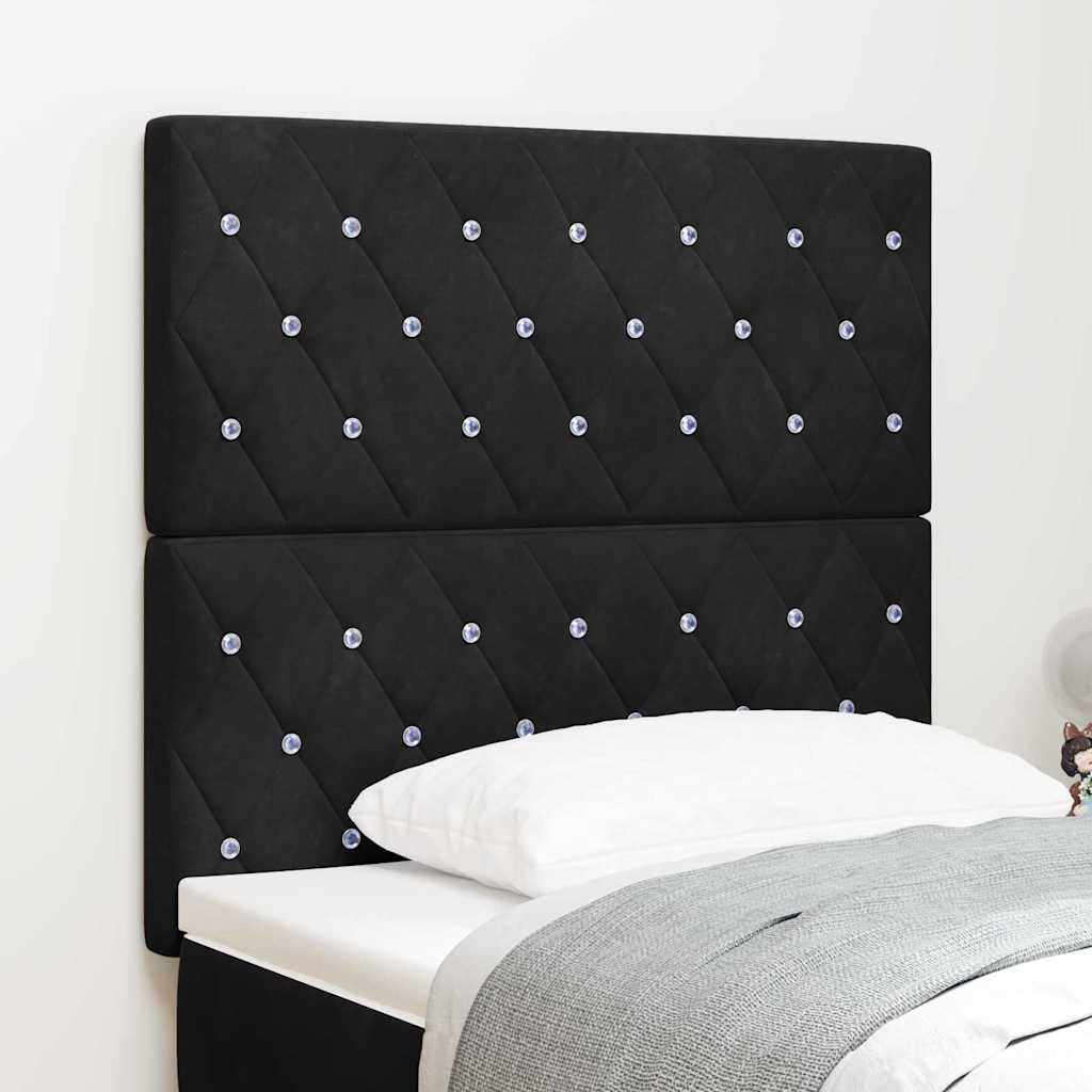Testiera LED con strisce LED con testiera Nero 100 cm Velluto