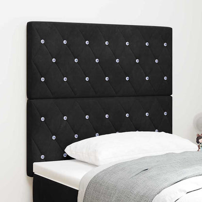 Testiera LED con strisce LED con testiera Nero 100 cm Velluto