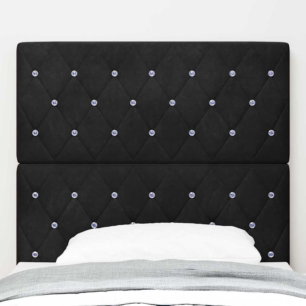Testiera LED con strisce LED con testiera Nero 100 cm Velluto