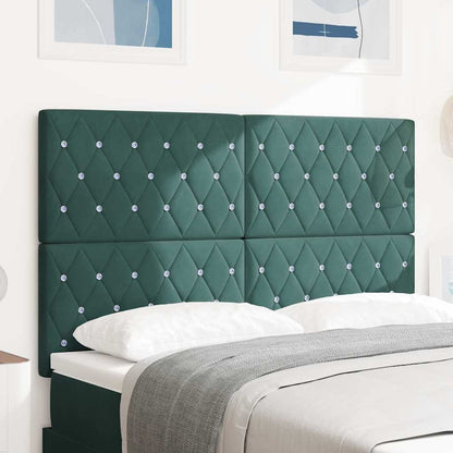 Testiera LED con testiera Verde Scuro 144 cm Poliestere