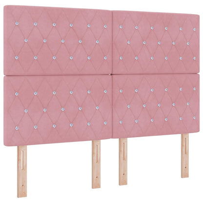 Testiera LED con strisce LED con testiera Rosa 144 cm Velluto