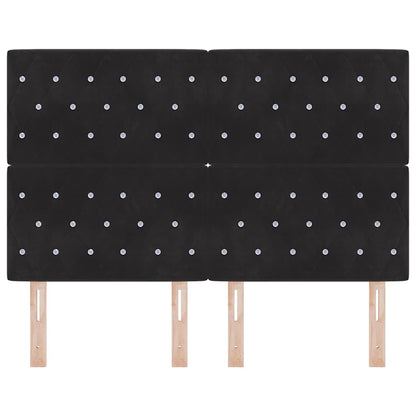 Testiera LED con strisce LED con testiera Nero 160 cm Velluto