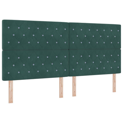 Testiera LED con testiera Verde Scuro 200 cm Poliestere