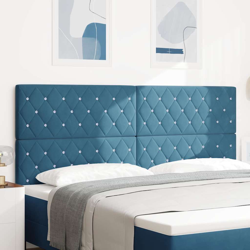 Testiera LED con testiera Blu Scuro 200 cm Poliestere
