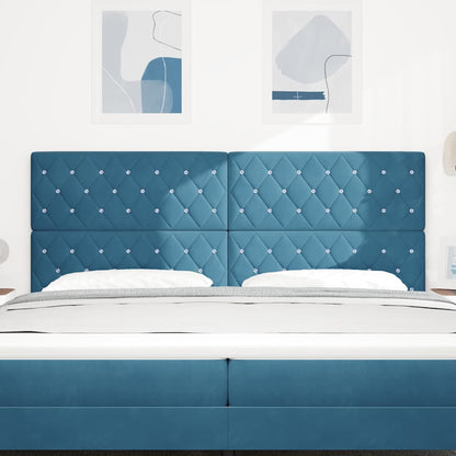 Testiera LED con testiera Blu Scuro 200 cm Poliestere