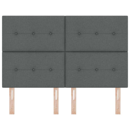 Testiera LED con testiera Grigio scuro 144 cm Poliestere