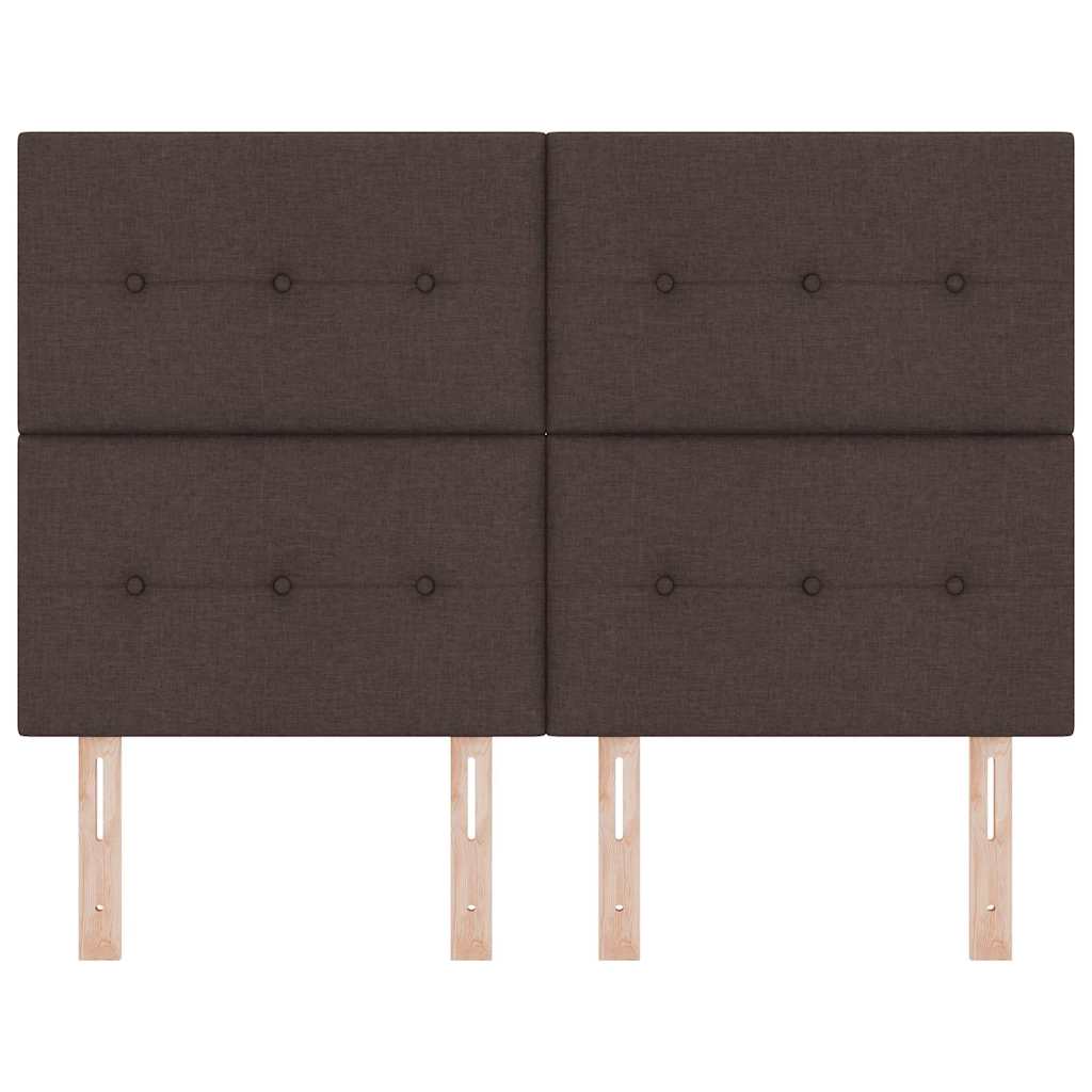 Testiera LED con testiera Marrone Scuro 144 cm Poliestere