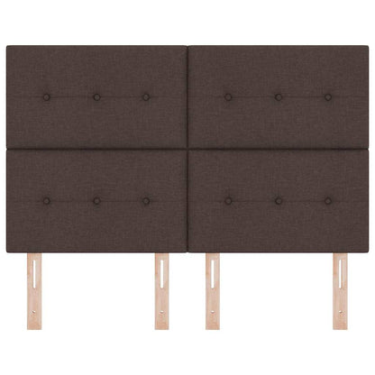 Testiera LED con testiera Marrone Scuro 144 cm Poliestere