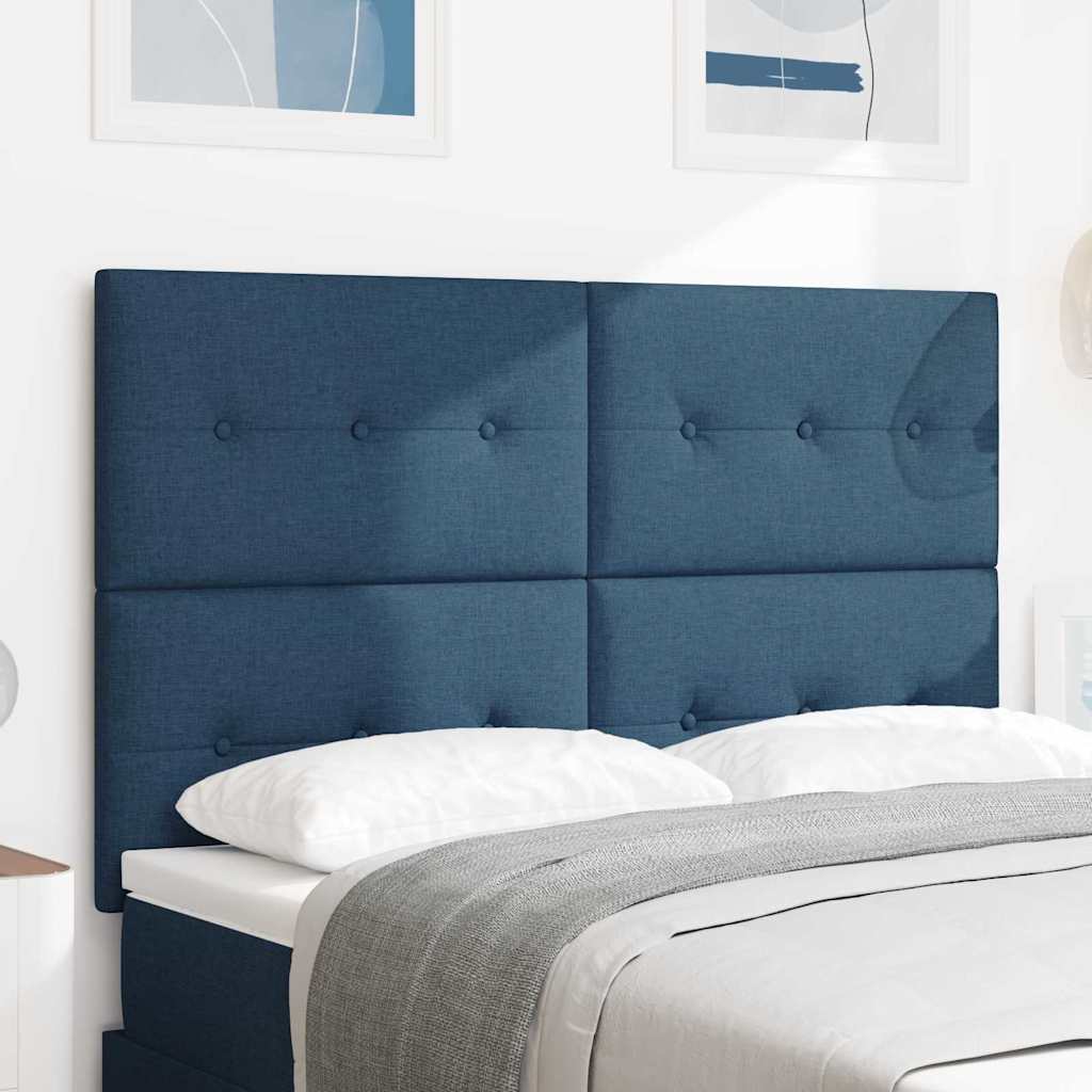 Testiera LED con strisce LED con testiera Blu 144 cm Tessuto