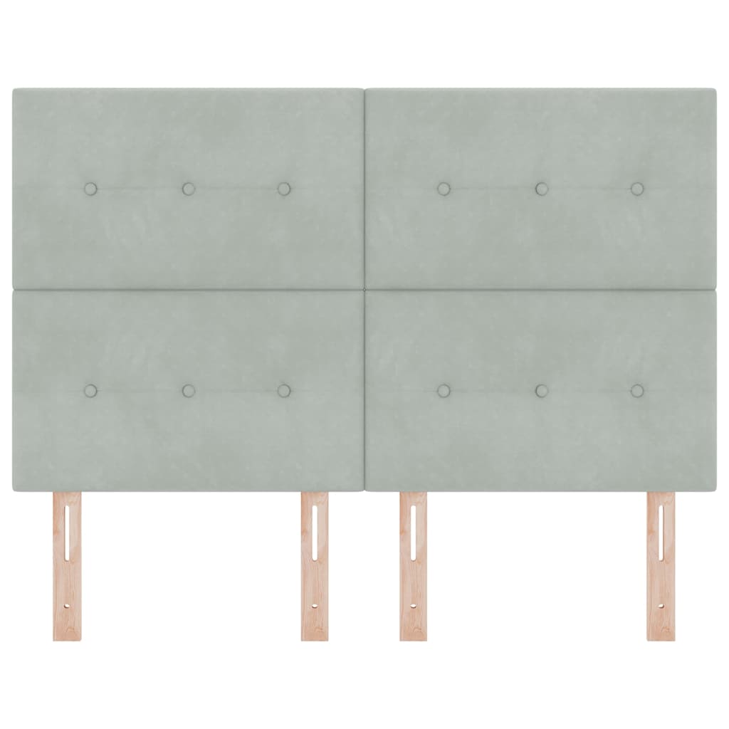 Testiera LED con testiera Grigio chiaro 144 cm Poliestere