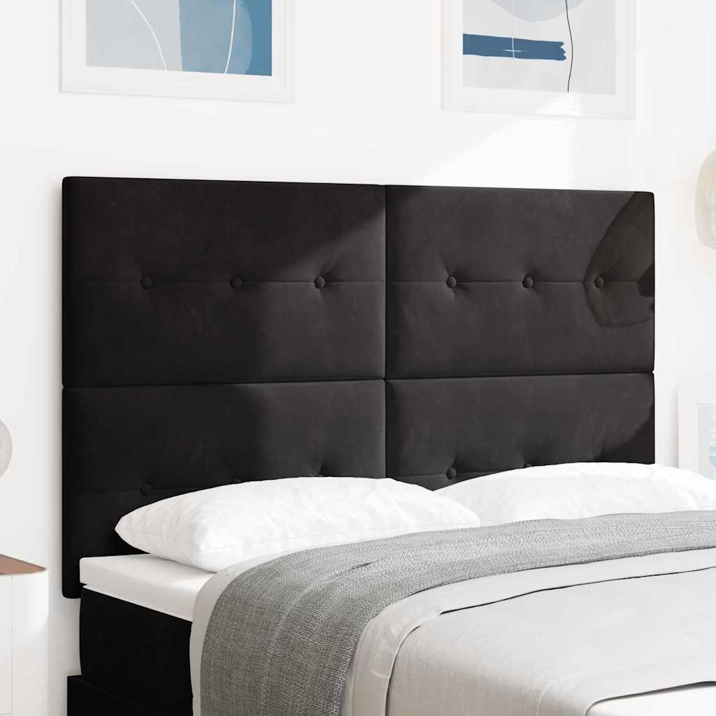 Testiera LED con luci a strisce a LED Nero 144 cm Poliestere