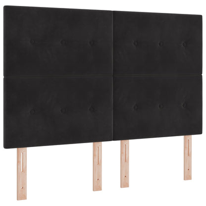 Testiera LED con luci a strisce a LED Nero 160 cm Poliestere