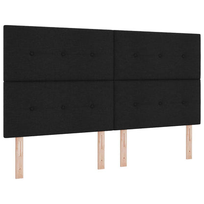 Testiera LED con strisce LED con testiera Nero 180 cm Tessuto