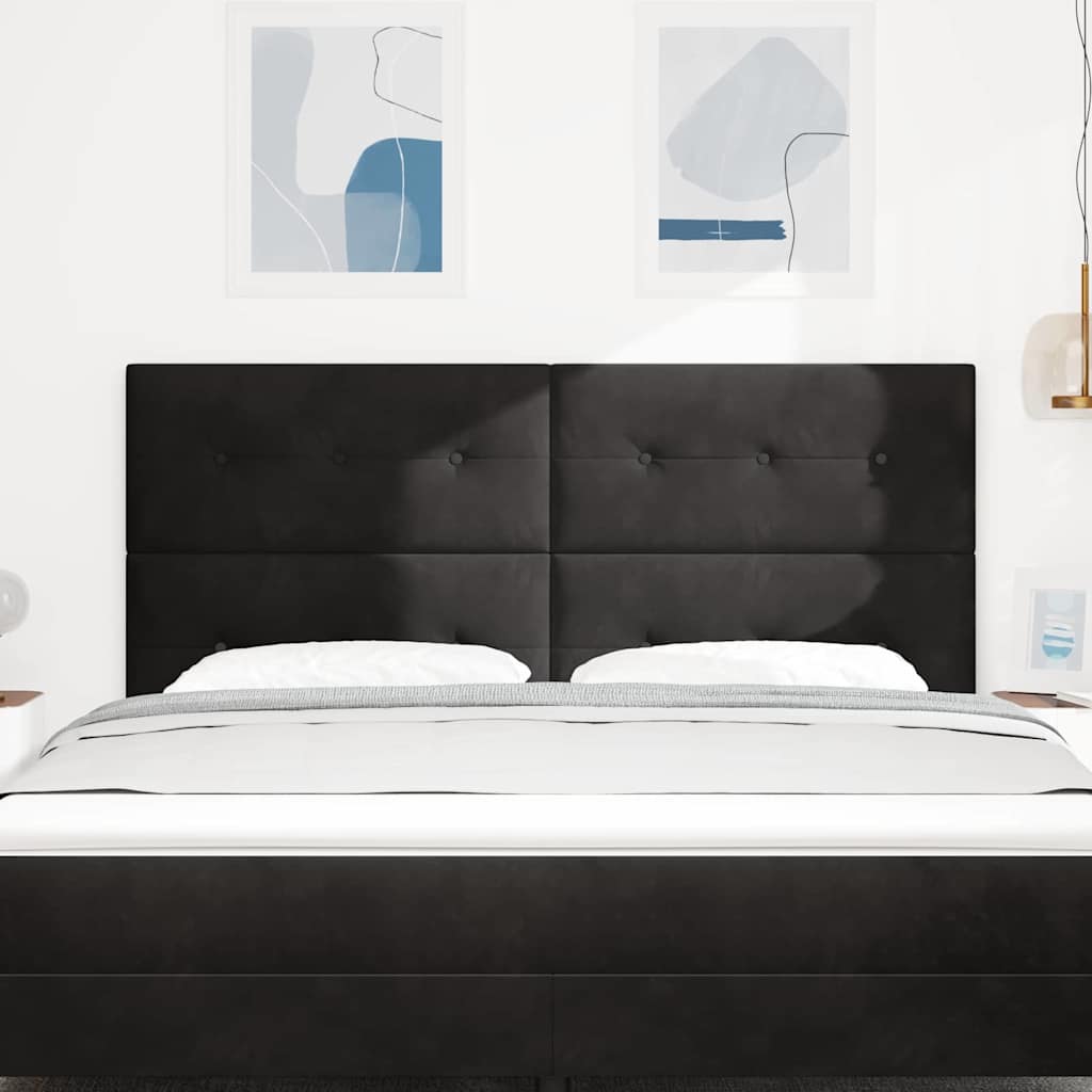 Testiera LED con luci a strisce a LED Nero 180 cm Poliestere