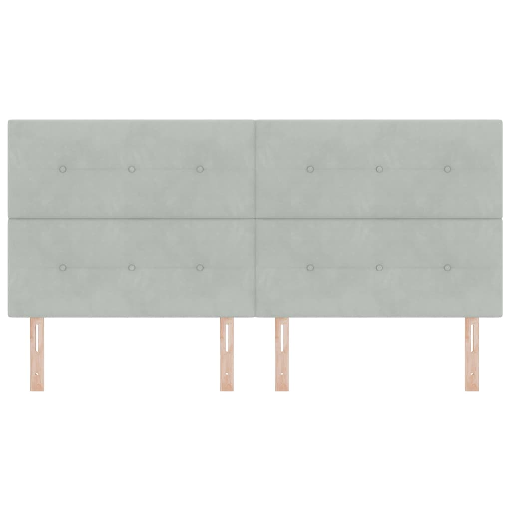 Testiera LED con testiera Grigio chiaro 200 cm Poliestere
