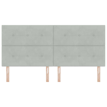 Testiera LED con testiera Grigio chiaro 200 cm Poliestere