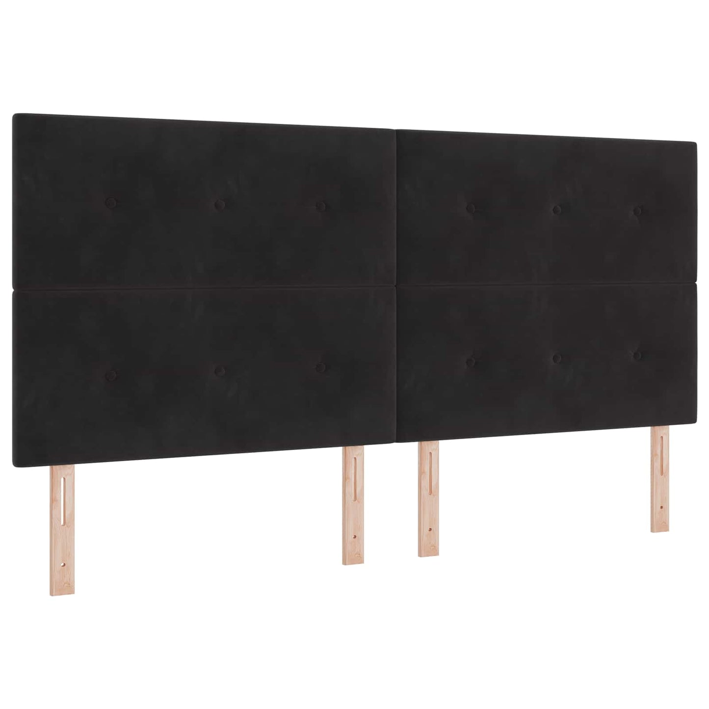 Testiera LED con strisce LED Nero 200 cm Velluto
