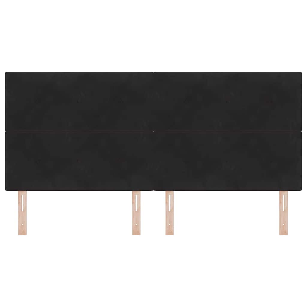 Testiera LED con strisce LED Nero 200 cm Velluto