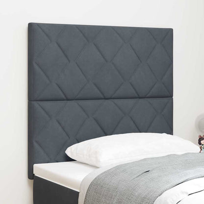 Testiera LED Grigio scuro 100 cm Pelle Sintetica