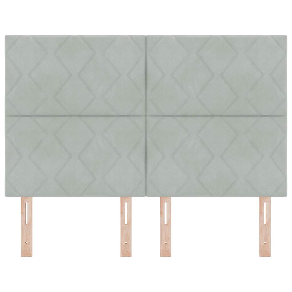 Testiera LED Grigio chiaro 144 cm Pelle Sintetica