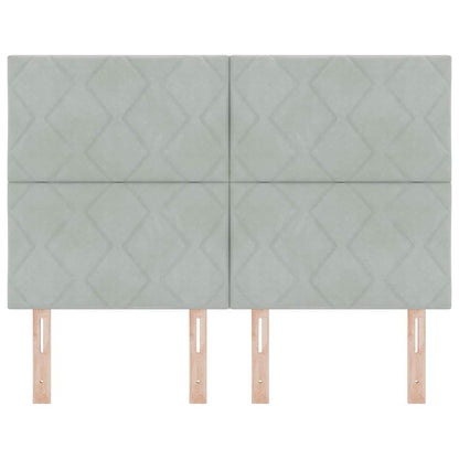 Testiera LED Grigio chiaro 144 cm Pelle Sintetica