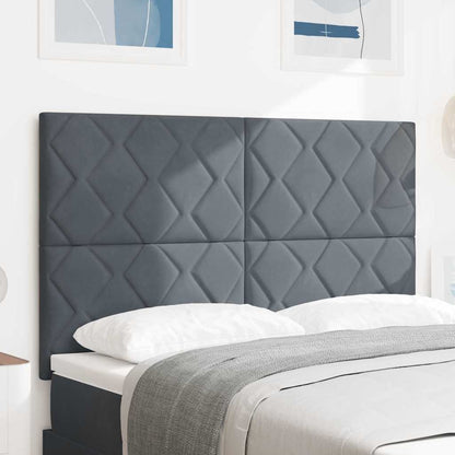 Testiera LED Grigio scuro 144 cm Pelle Sintetica